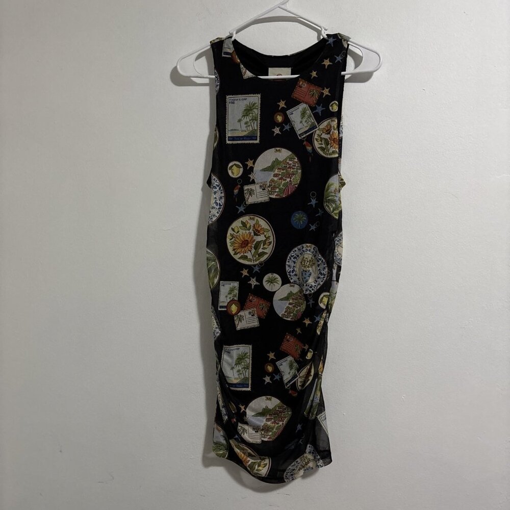 Farm Rio Trip Souvenir Sleeveless Ruched Tulle Mini Dress Women’s Small New Tags